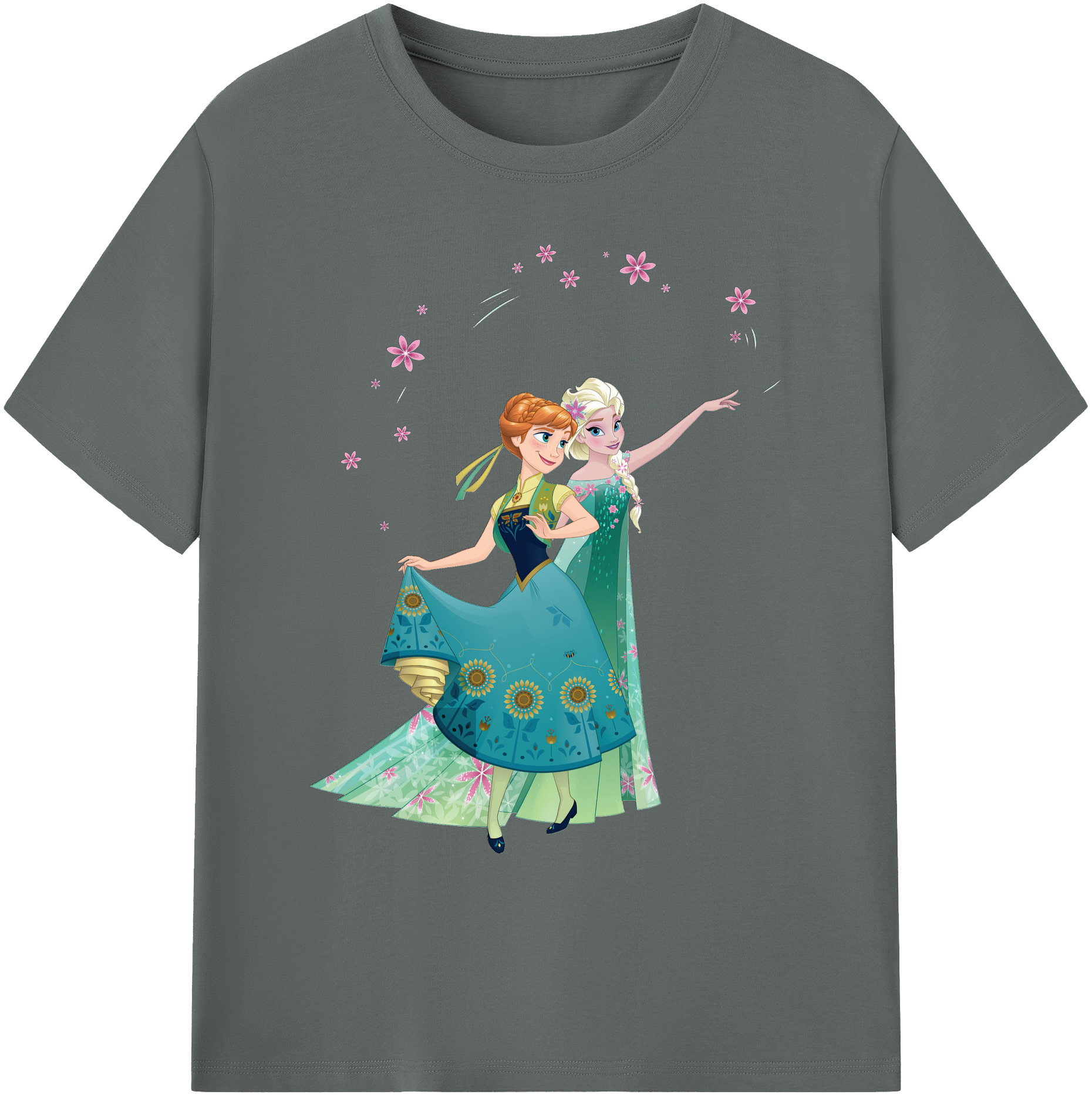 （画像用） アナと雪の女王 アンナ エルサ Frozen Anna Elsa 綿100％ メンズ半袖Tシャツ｜肌触りやわらか＆通気性